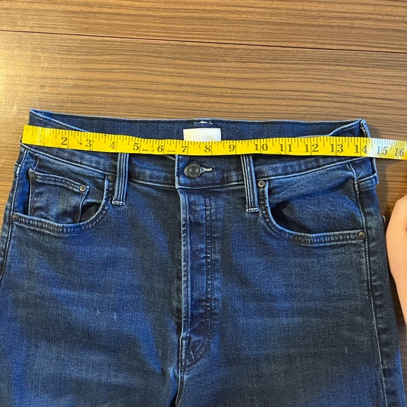 MOTHER Dark Blue Wide Leg Flare Jeans - Picture 5 of 13